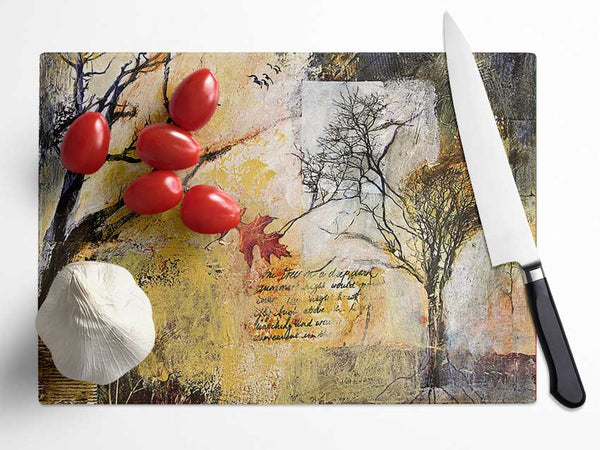 Woodland Montage Glass Chopping Board