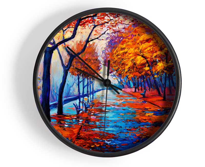 Autumn Blues 1 Clock - Wallart-Direct UK