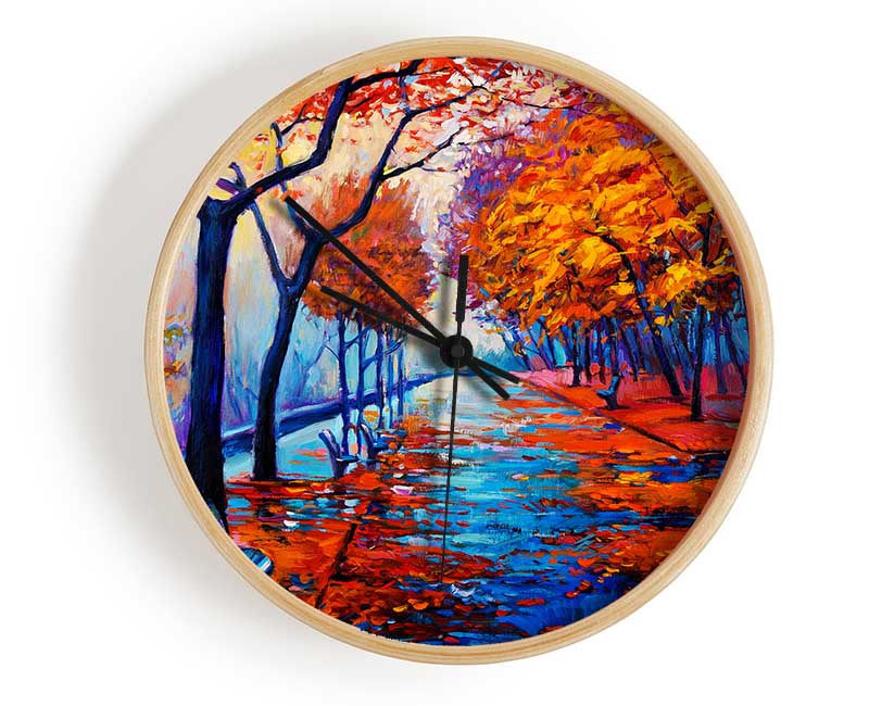 Autumn Blues 1 Clock - Wallart-Direct UK