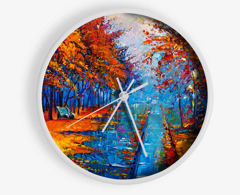 Autumn Blues 2 Clock - Wallart-Direct UK