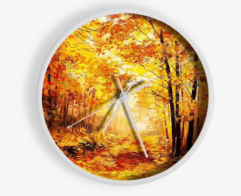 In The Depths Of The Golden Trees Clock - Wallart-Direct UK