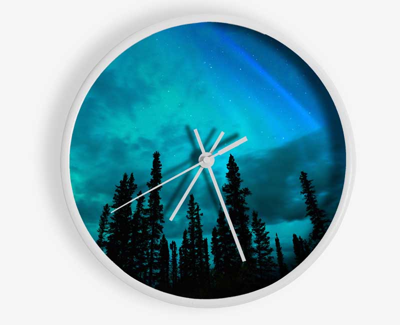 Lapland Forest Trees Clock - Wallart-Direct UK