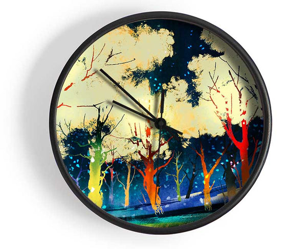 Disco Trees Clock - Wallart-Direct UK