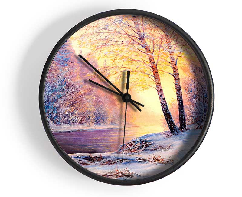 Iced Winter beauty Clock - Wallart-Direct UK