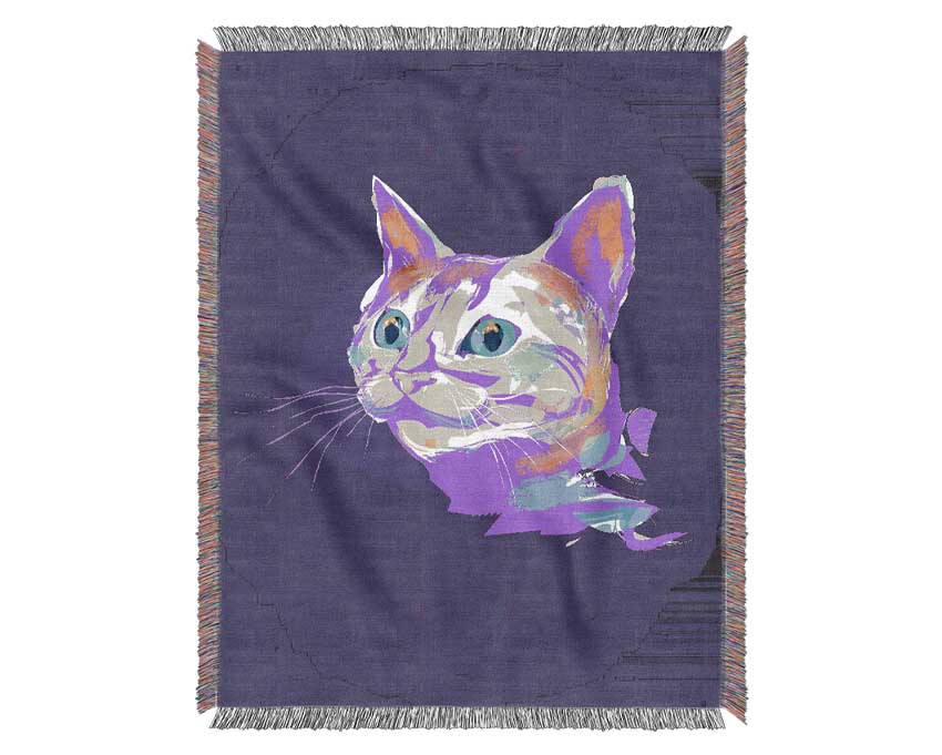 Rainbow Cat Woven Blanket