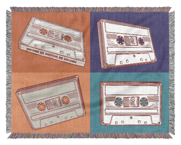 Retro Cassette Tapes Woven Blanket