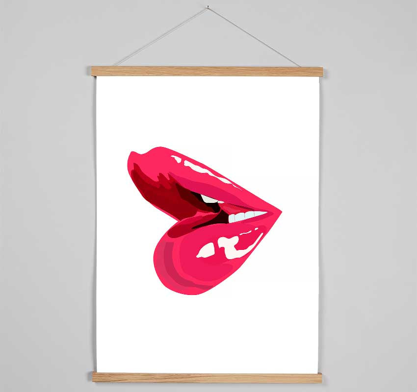 Pink Lips 1 Hanging Poster - Wallart-Direct UK