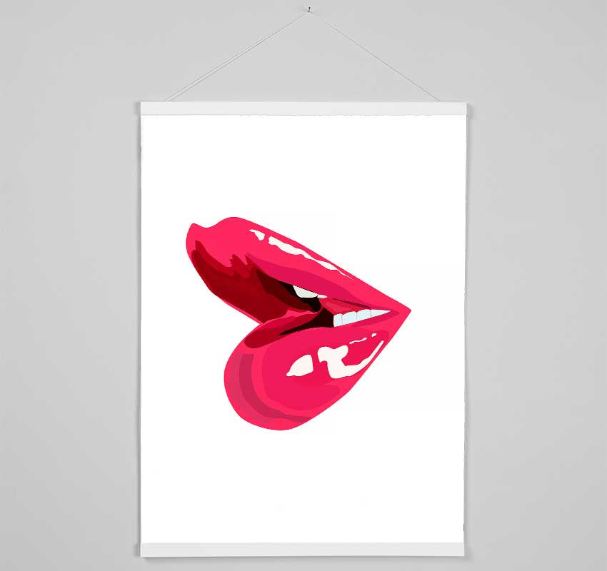 Pink Lips 1 Hanging Poster - Wallart-Direct UK