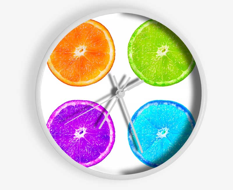 Rainbow Orange Slices Clock - Wallart-Direct UK