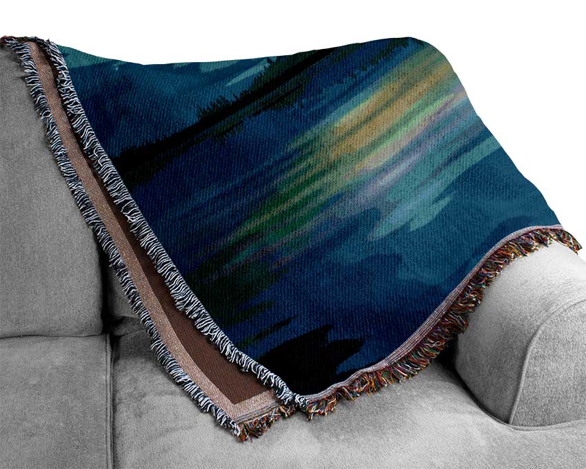 Northern Lights Lake Dream Woven Blanket