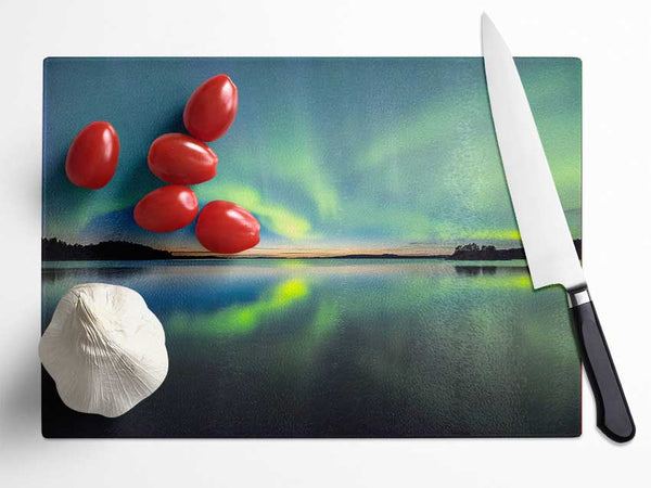 Northern Light Halo Glass Chopping Board