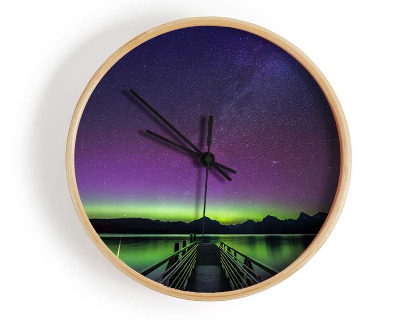 Glow Of The Northern Lights Clock - Wallart-Direct UK