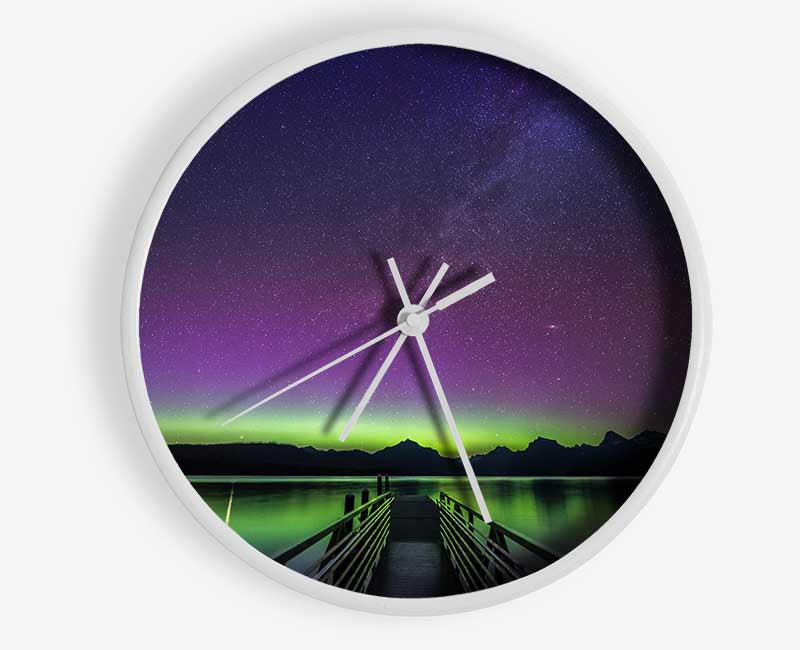 Glow Of The Northern Lights Clock - Wallart-Direct UK