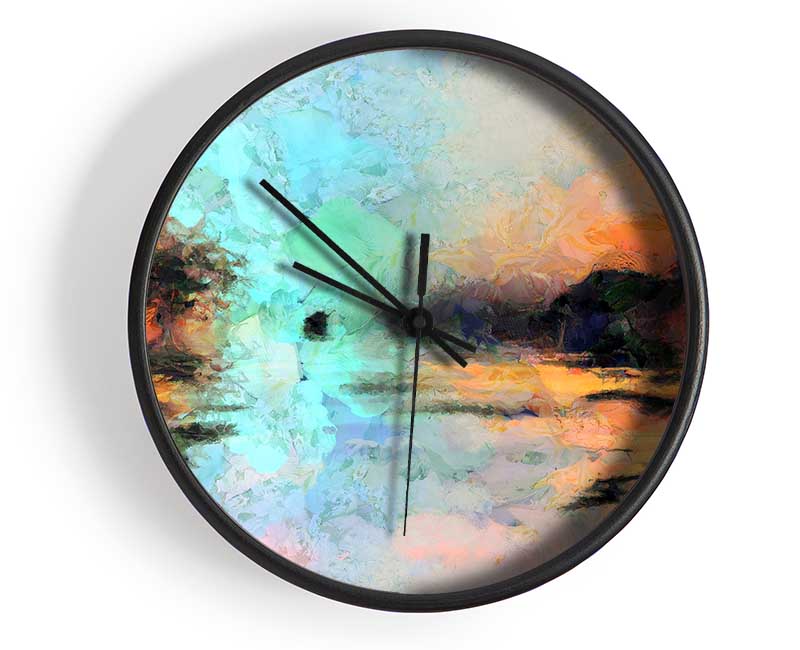 Birds At The Sunset Clock - Wallart-Direct UK