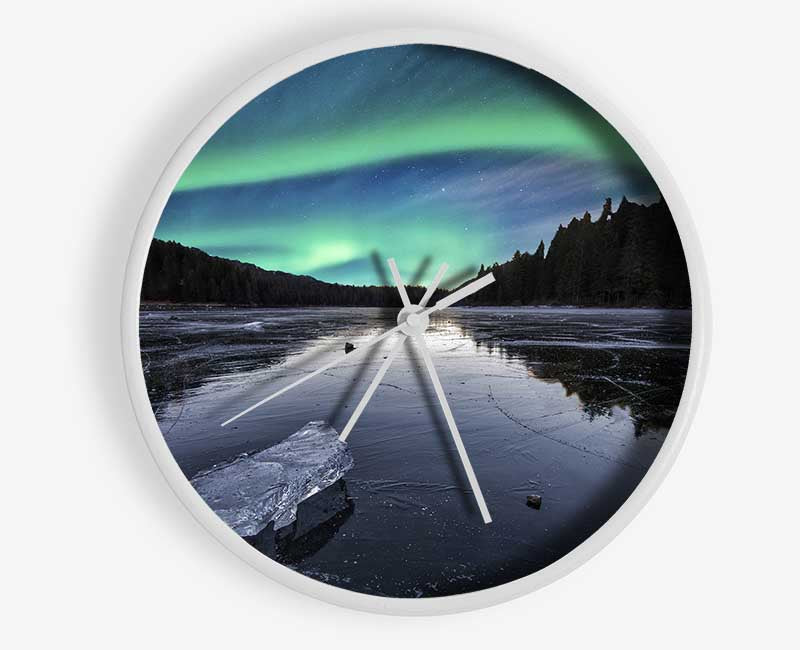 Northern Light Ice Waters Clock - Wallart-Direct UK