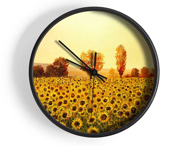 Nothing But Sunflowers Clock - Wallart-Direct UK