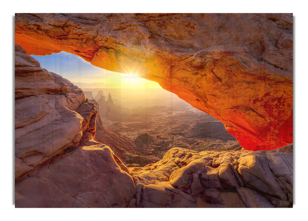 Sun Burst Through The Red Rock Canyon