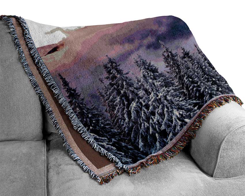 Mountain Winter Mist Woven Blanket