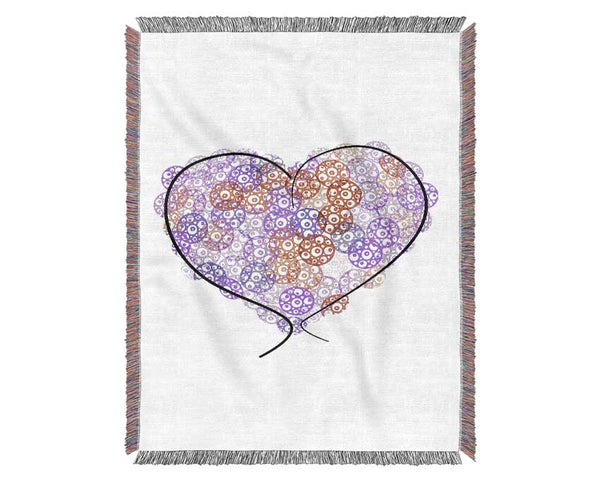 Love Heart Cogs Woven Blanket