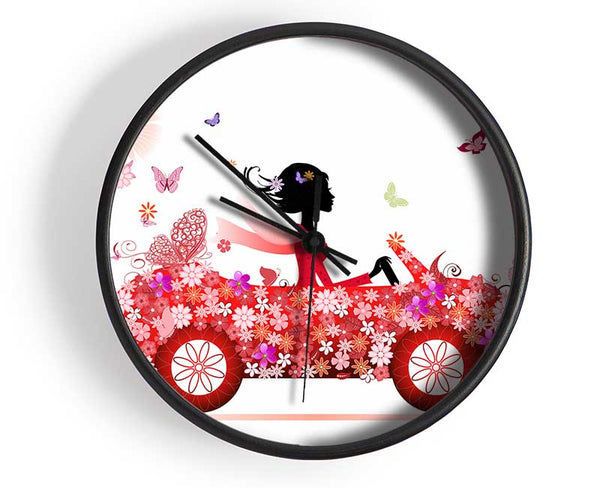 Flower Car Clock - Wallart-Direct UK