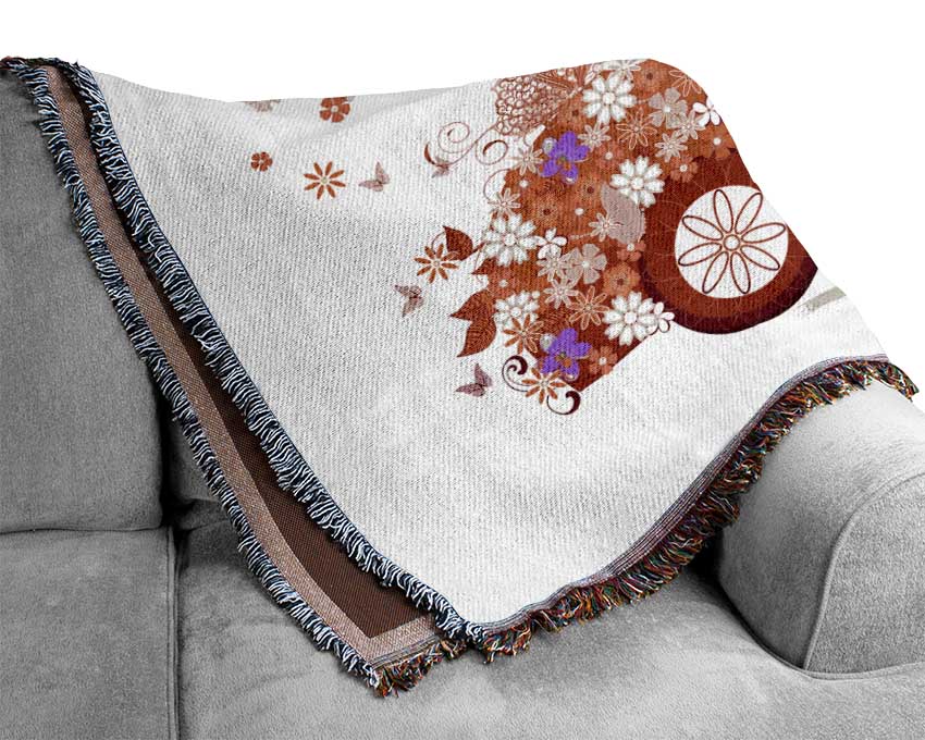 Flower Car Woven Blanket