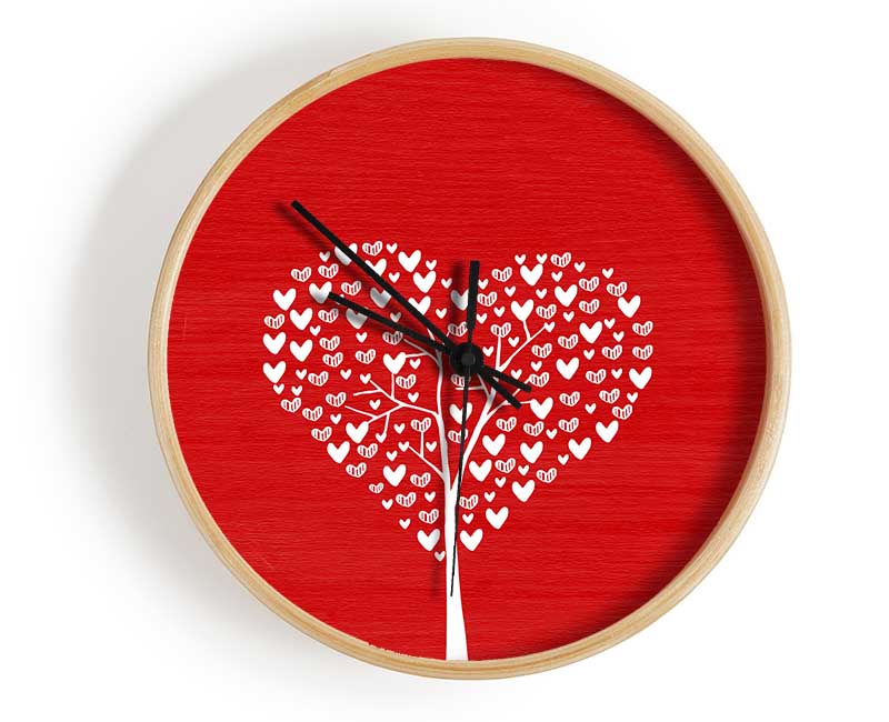 Red Love Tree Clock - Wallart-Direct UK