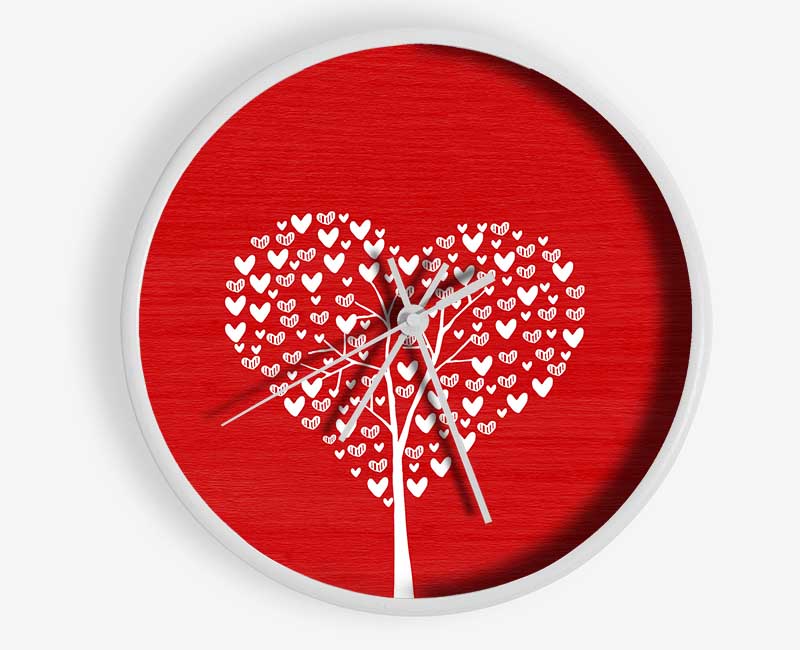 Red Love Tree Clock - Wallart-Direct UK