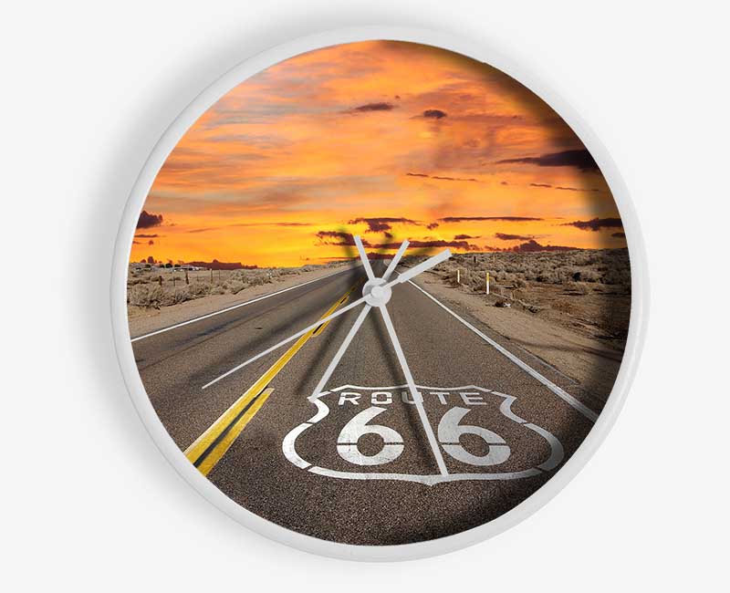 Route 66 Sunset Clock - Wallart-Direct UK