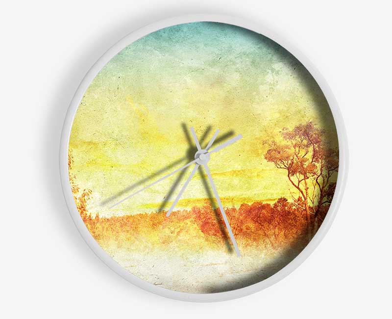 Sun Blaze Autumn Clock - Wallart-Direct UK