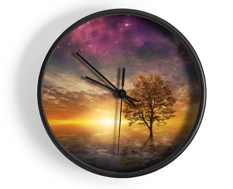 Tree In The Universal Skies Clock - Wallart-Direct UK