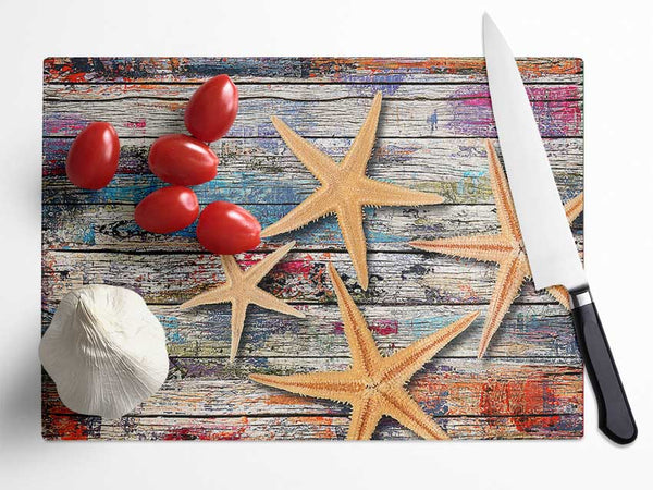 Starfish Boardwalk Glass Chopping Board