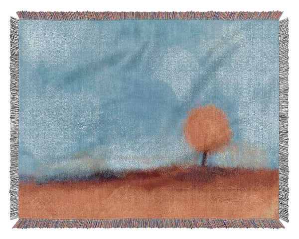 Lonesome Orange Tree Woven Blanket