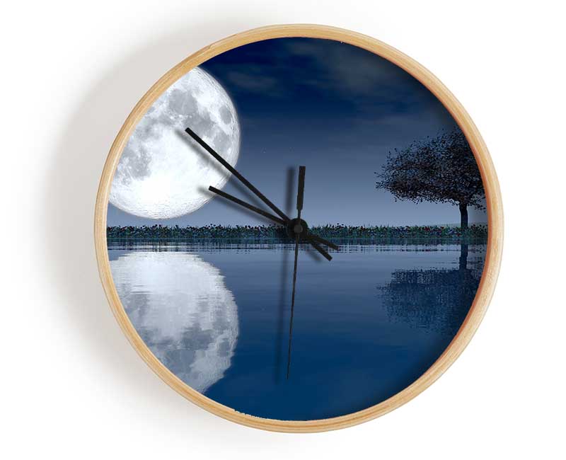 Moon Reflection Clock - Wallart-Direct UK