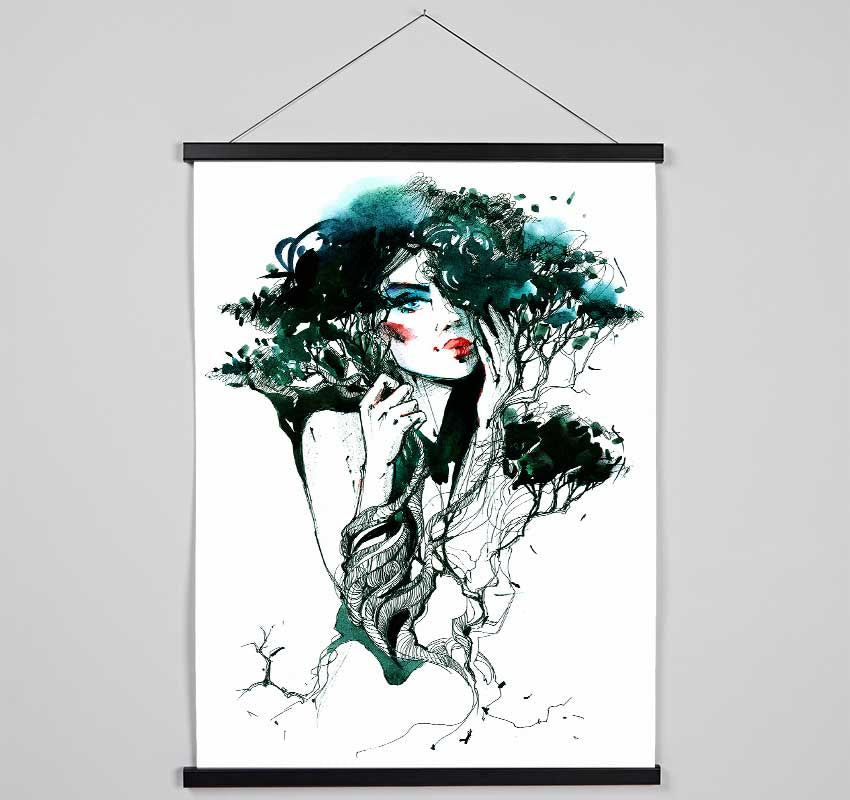 Forest Girl Hanging Poster - Wallart-Direct UK