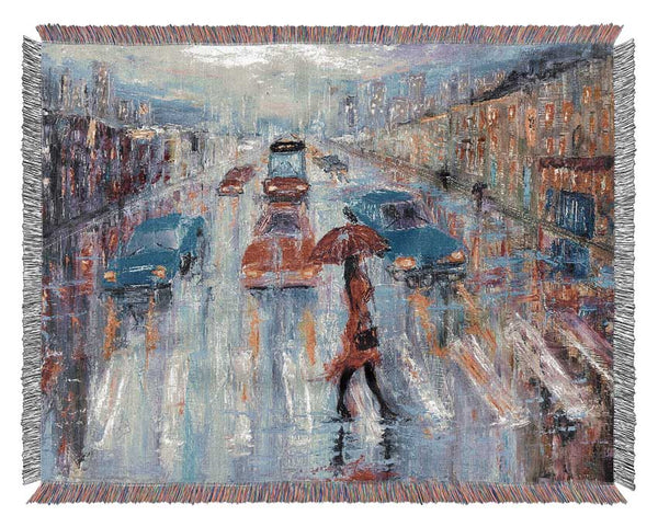 Walk In The Rain Woven Blanket