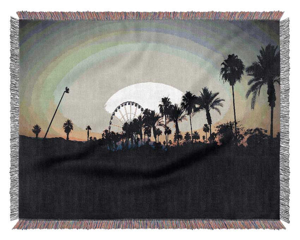 Fairground At Dusk Woven Blanket