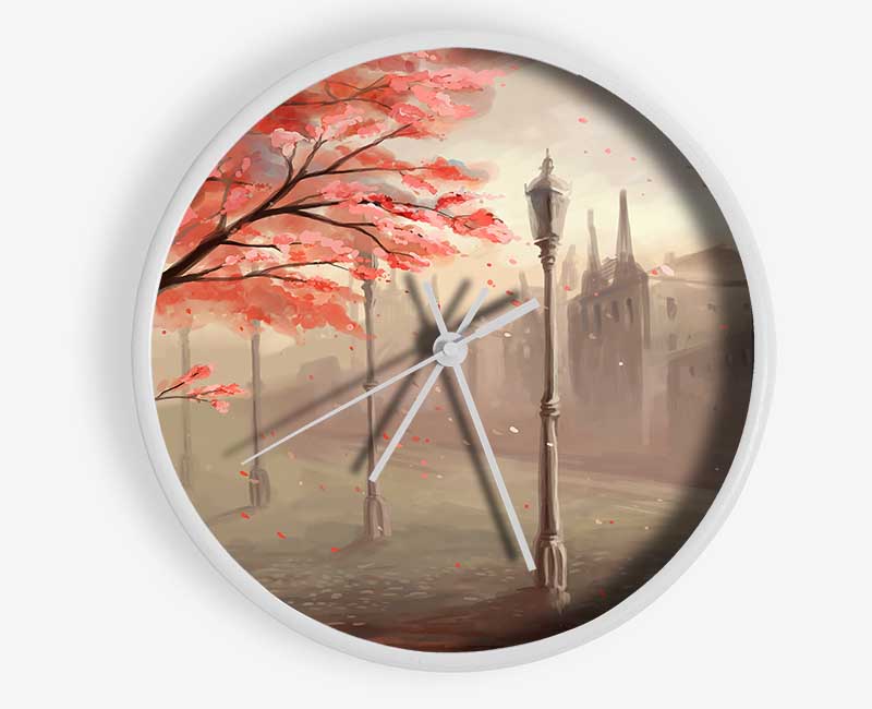 Red Tree In The Old Town Clock - Wallart-Direct UK