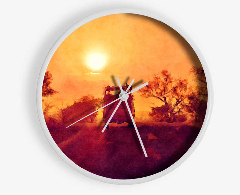 Driving Off Into The Sunset Clock - Wallart-Direct UK