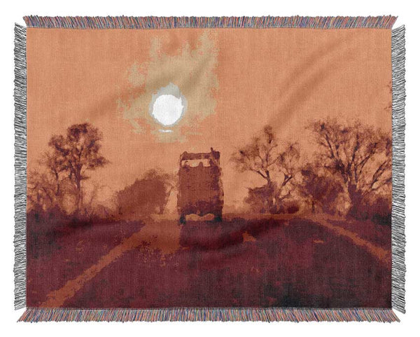 Driving Off Into The Sunset Woven Blanket