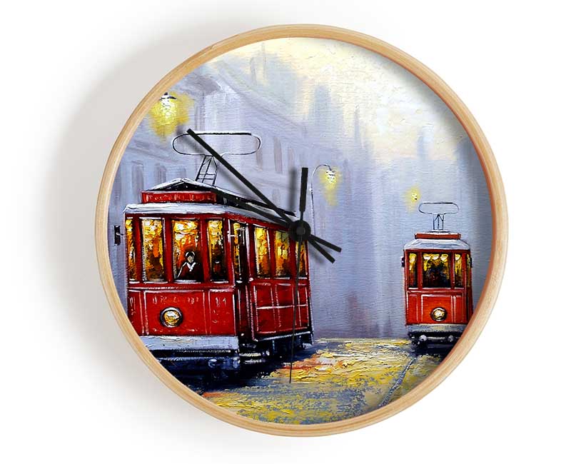 Tram City Nights Clock - Wallart-Direct UK