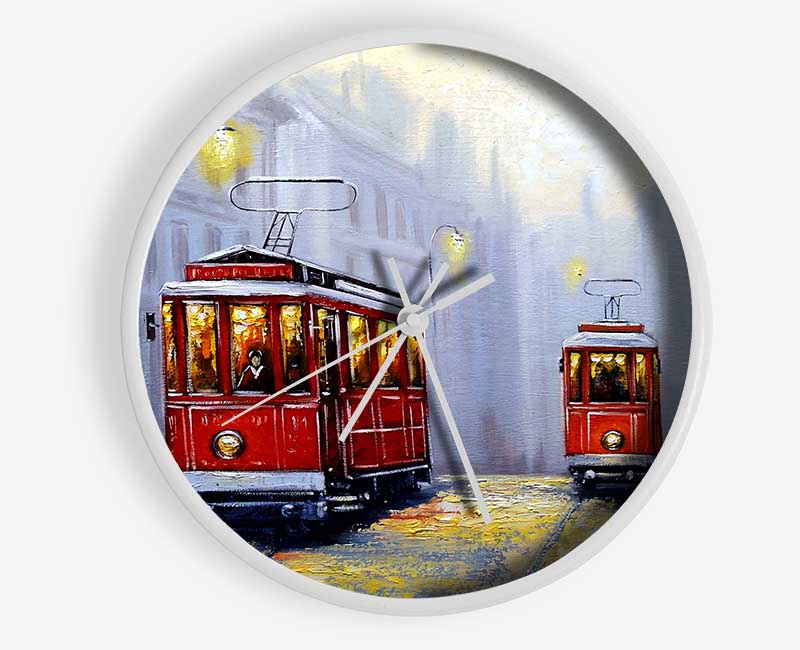 Tram City Nights Clock - Wallart-Direct UK