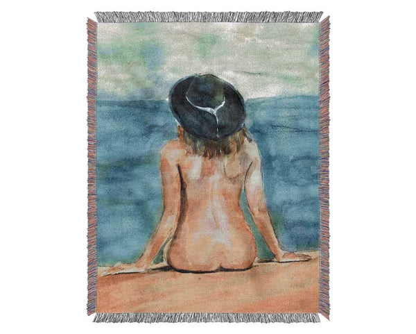 Nudist Beach Woven Blanket