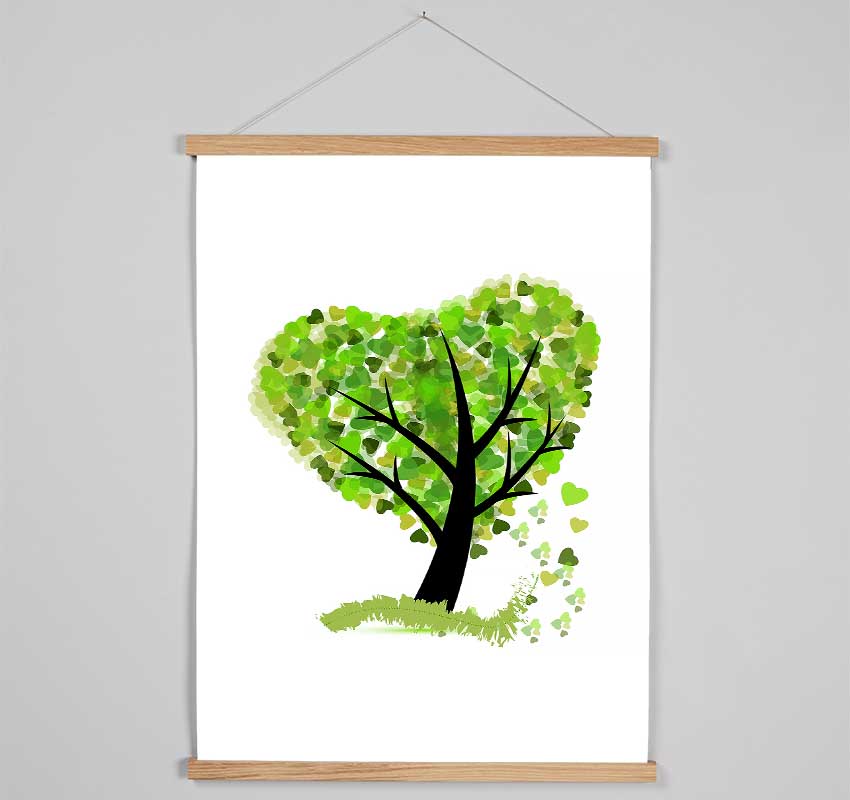 Green Love Tree Hanging Poster - Wallart-Direct UK