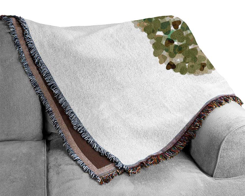 Green Love Tree Woven Blanket