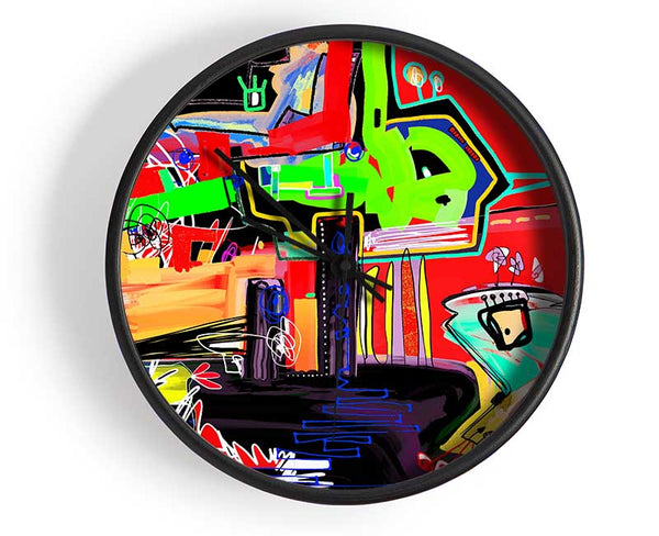 Montage Of Paint Clock - Wallart-Direct UK