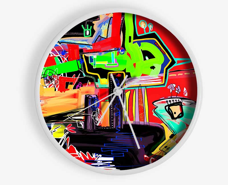 Montage Of Paint Clock - Wallart-Direct UK