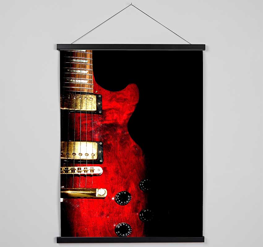 Red Electric Guitar Hanging Poster - Wallart-Direct UK