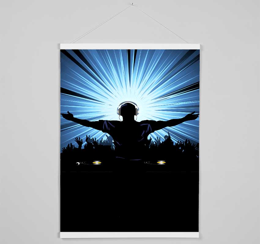 DJ Blue Sun Lights Hanging Poster - Wallart-Direct UK