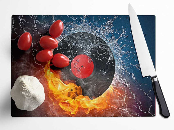 Albumn On Fire Glass Chopping Board