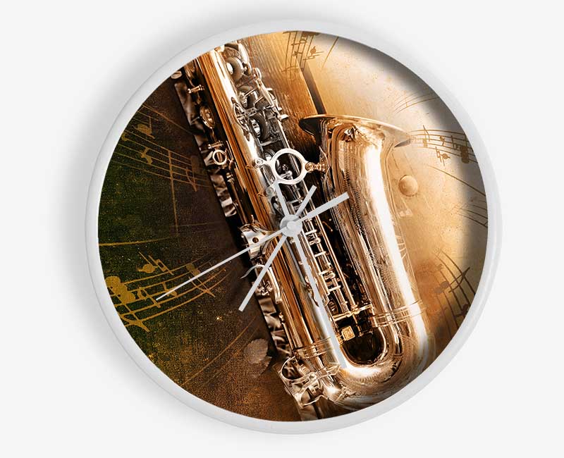 Saxophone Notes Clock - Wallart-Direct UK